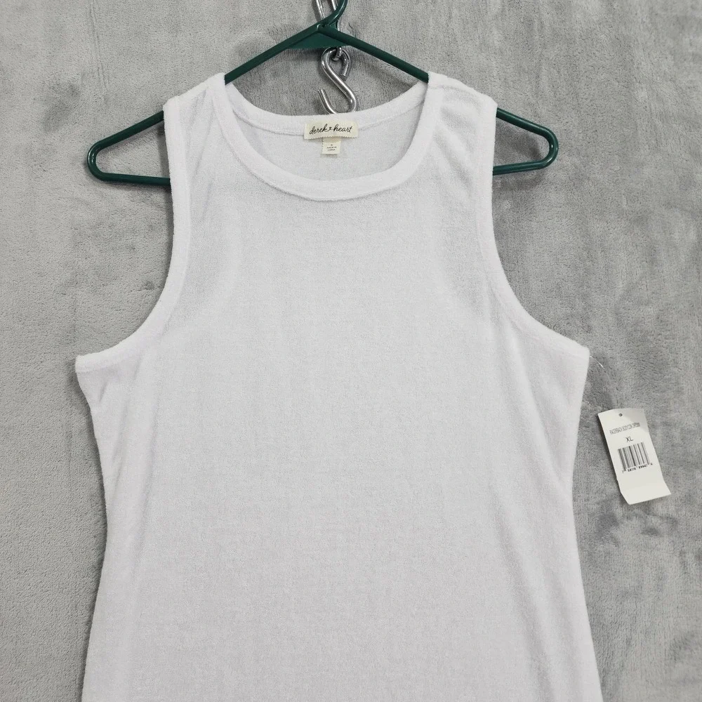 NEW Derek Heart Dress Juniors XL White Terry Racerback Bodycon Casual Summer‎